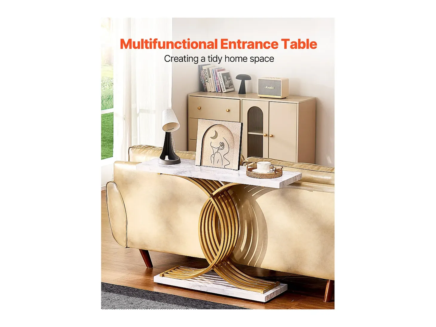 Mesa Consola SucceBuy 100 cm, 1 Nivel, Mesa Consola Estrecha para la Entrada y el Salón