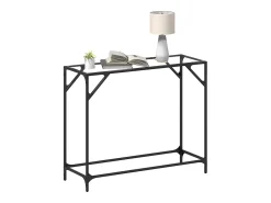 Mesa consola superficie vidrio transparente acero 98x35x81 cm ES926892