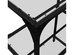 Mesa consola superficie vidrio transparente acero 98x30x81 cm
