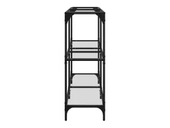 Mesa consola superficie vidrio transparente acero 118,5x30x81cm