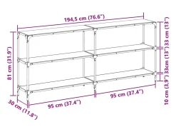 Mesa consola superficie vidrio transparente acero 194,5x30x81cm