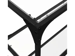 Mesa consola superficie vidrio transparente acero 194,5x30x81cm