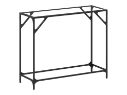 Mesa consola superficie vidrio transparente acero 98x35x81 cm