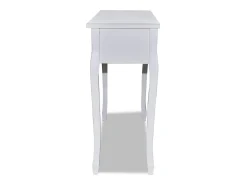 Mesa consola tocador con tres cajones blancos