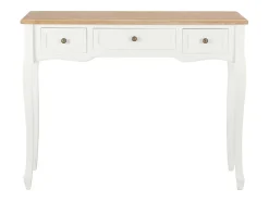 Mesa consola tocador con 3 cajones blancos
