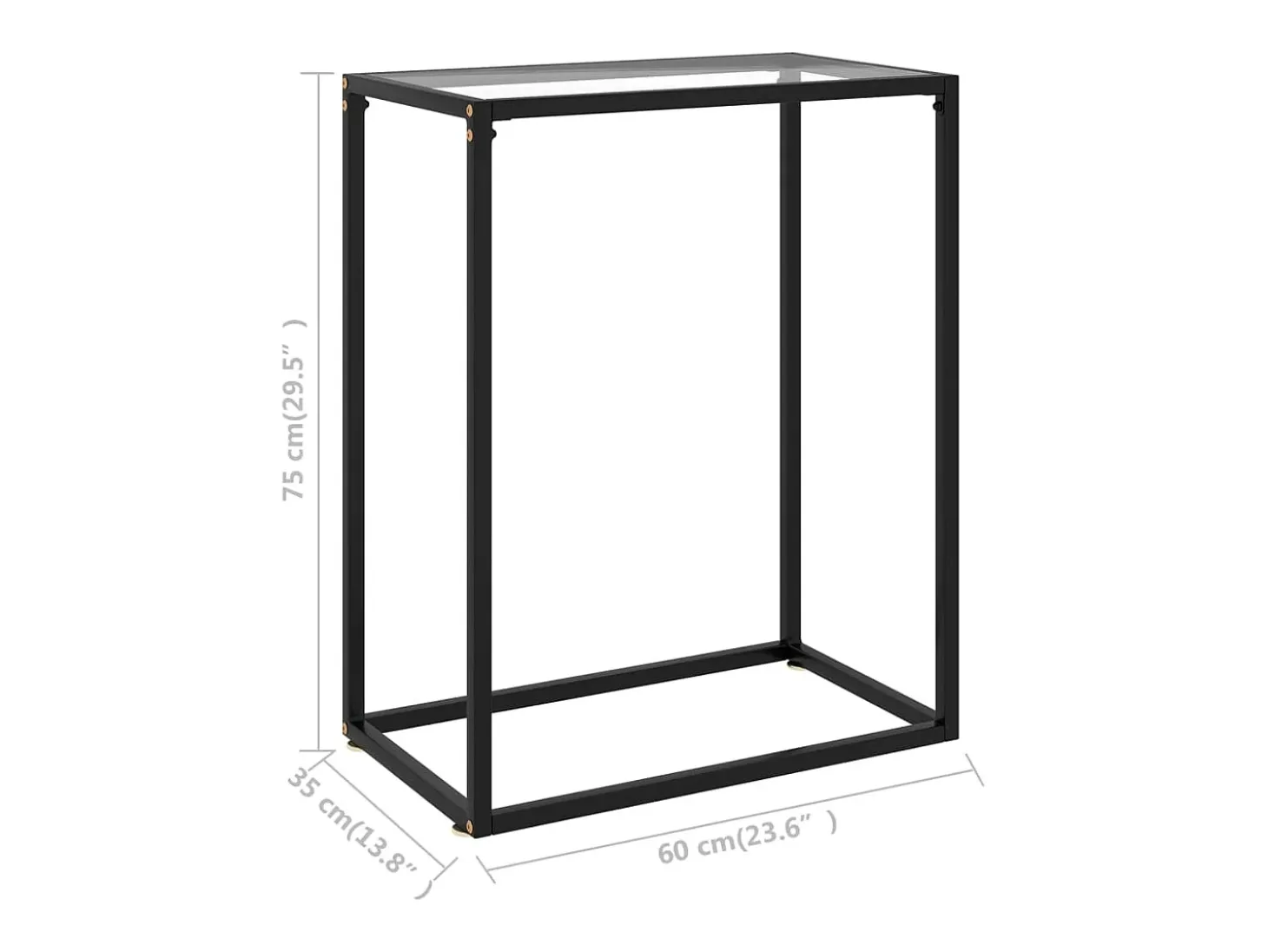 Mesa consola transparente 60x35x75 cm Cristal templado