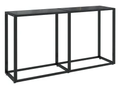 Mesa consola vidrio templado negro 140x35x75,5cm