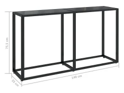 Mesa consola vidrio templado negro 140x35x75,5cm