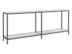 Mesa consola vidrio templado blanco 200x35x75,5 cm ES321928