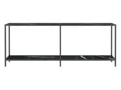 Mesa consola vidrio templado negro 200x35x75,5 cm ES386502