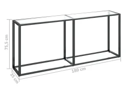 Mesa consola vidrio templado transparente 180x35x75,5 cm