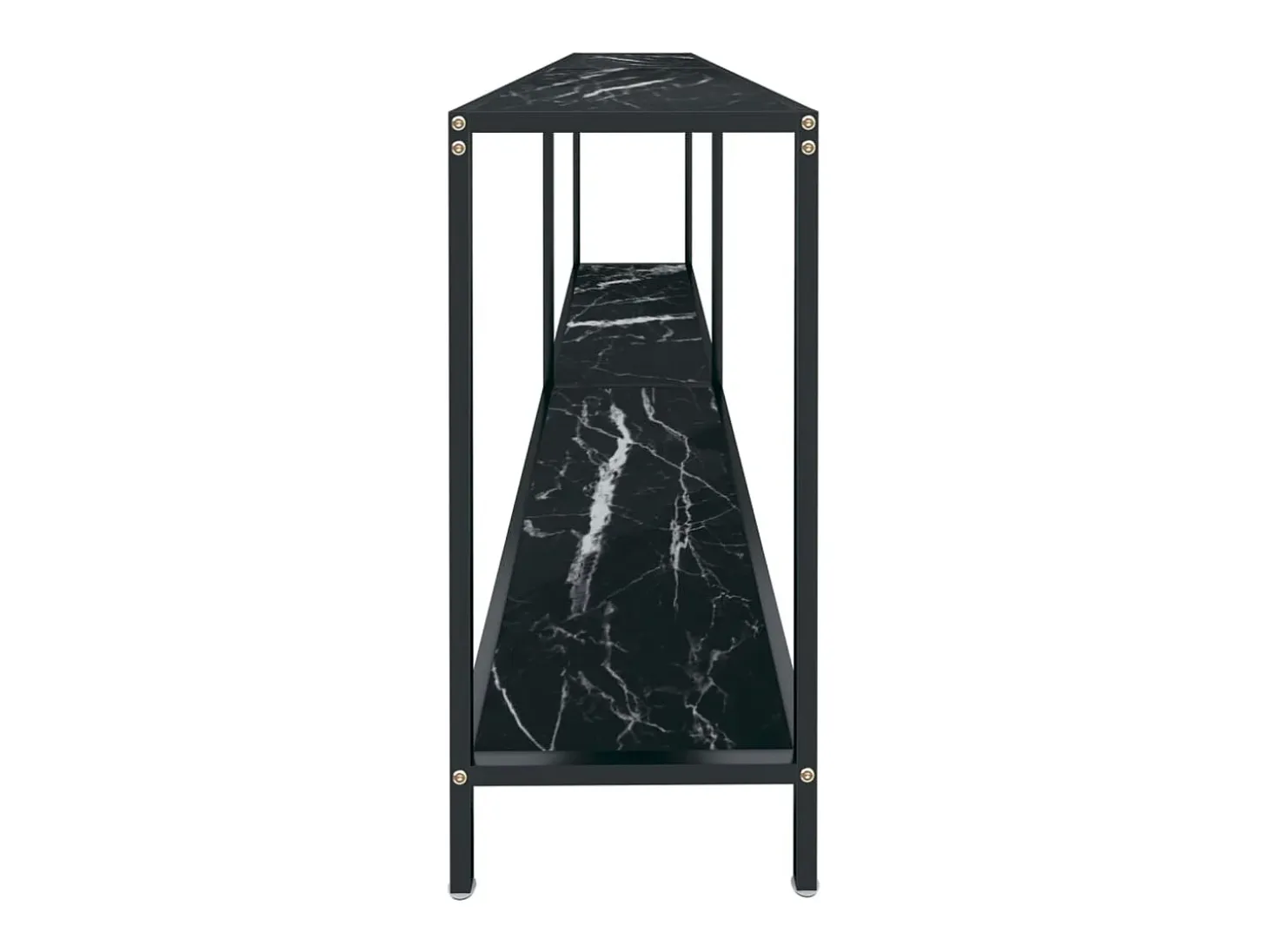 Mesa consola vidrio templado negro 200x35x75,5 cm
