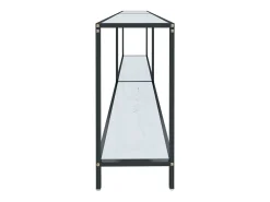 Mesa consola vidrio templado blanco 200x35x75,5 cm
