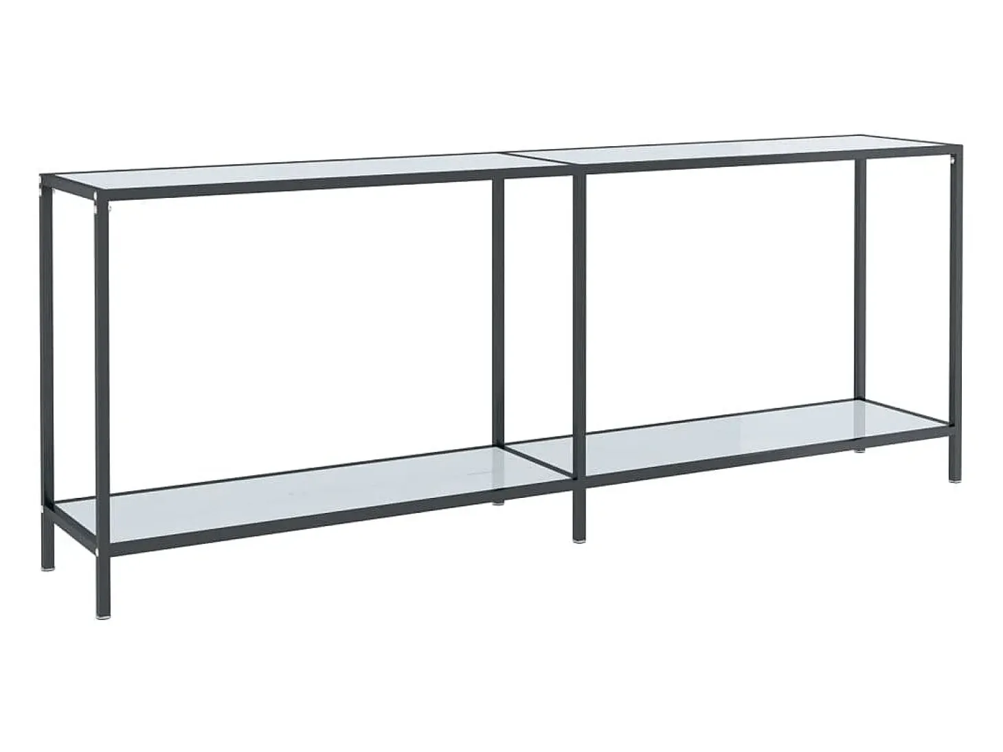 Mesa consola vidrio templado blanco 200x35x75,5 cm