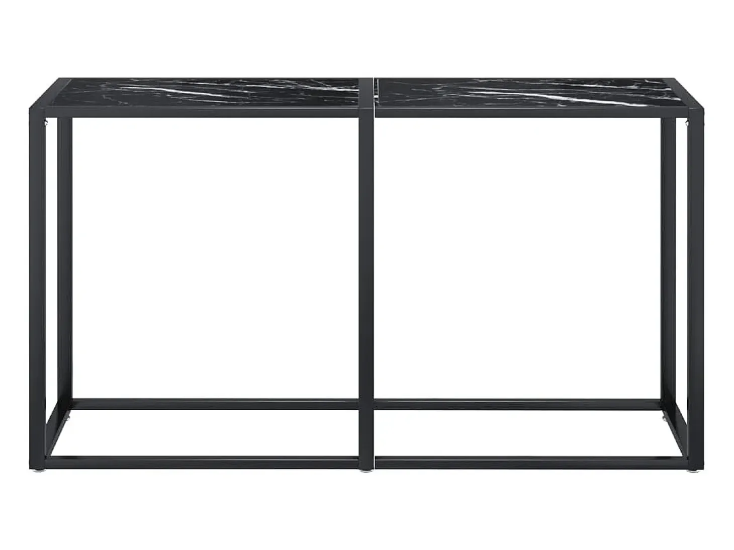 Mesa consola vidrio templado mármol negro 140x35x75,5cm ES697461