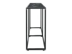 Mesa consola vidrio templado mármol negro 140x35x75,5cm ES697461