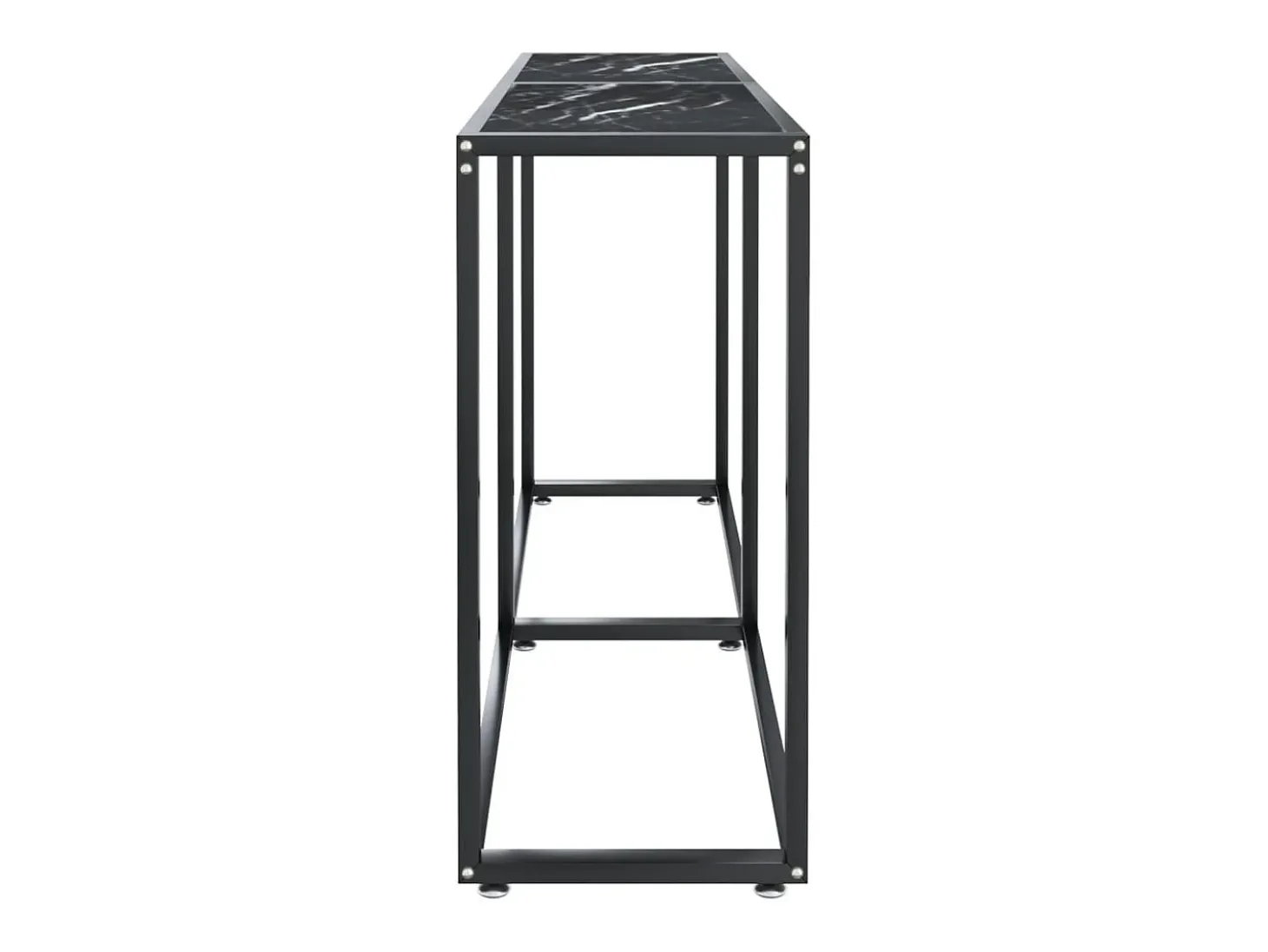 Mesa consola vidrio templado mármol negro 140x35x75,5cm ES697461