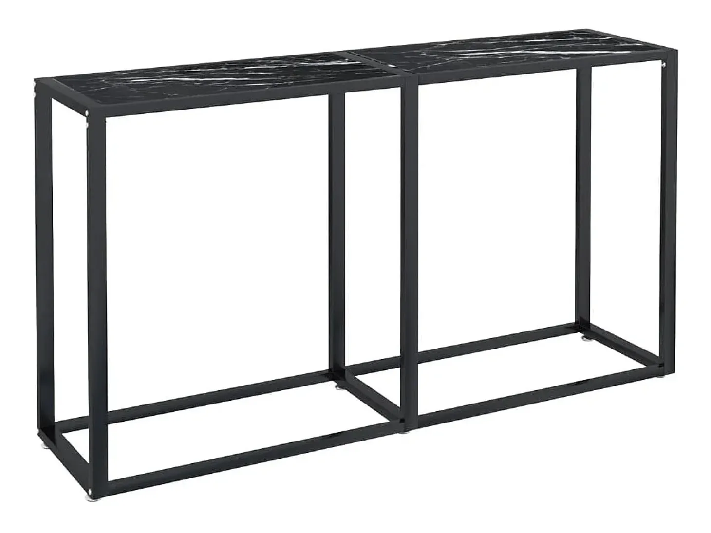 Mesa consola vidrio templado mármol negro 140x35x75,5cm ES697461
