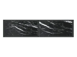 Mesa consola vidrio templado mármol negro 140x35x75,5cm ES697461