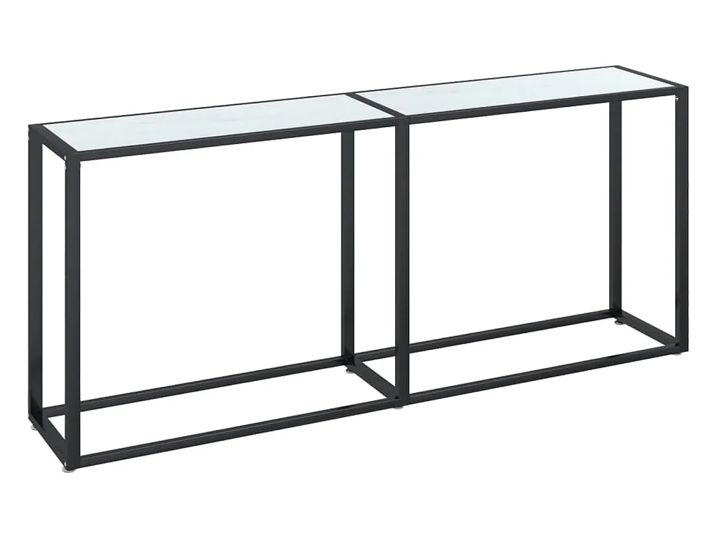 Mesa consola vidrio templado mármol blanco 180x35x75,5 cm