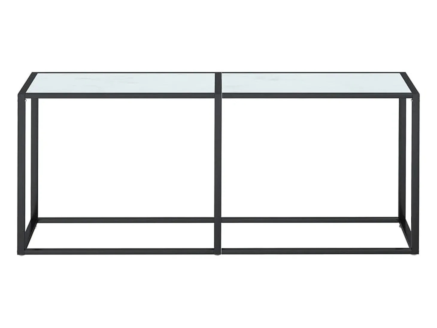Mesa consola vidrio templado mármol blanco 180x35x75,5 cm