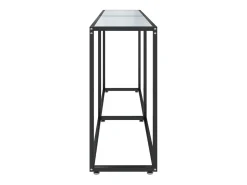 Mesa consola vidrio templado mármol blanco 180x35x75,5 cm