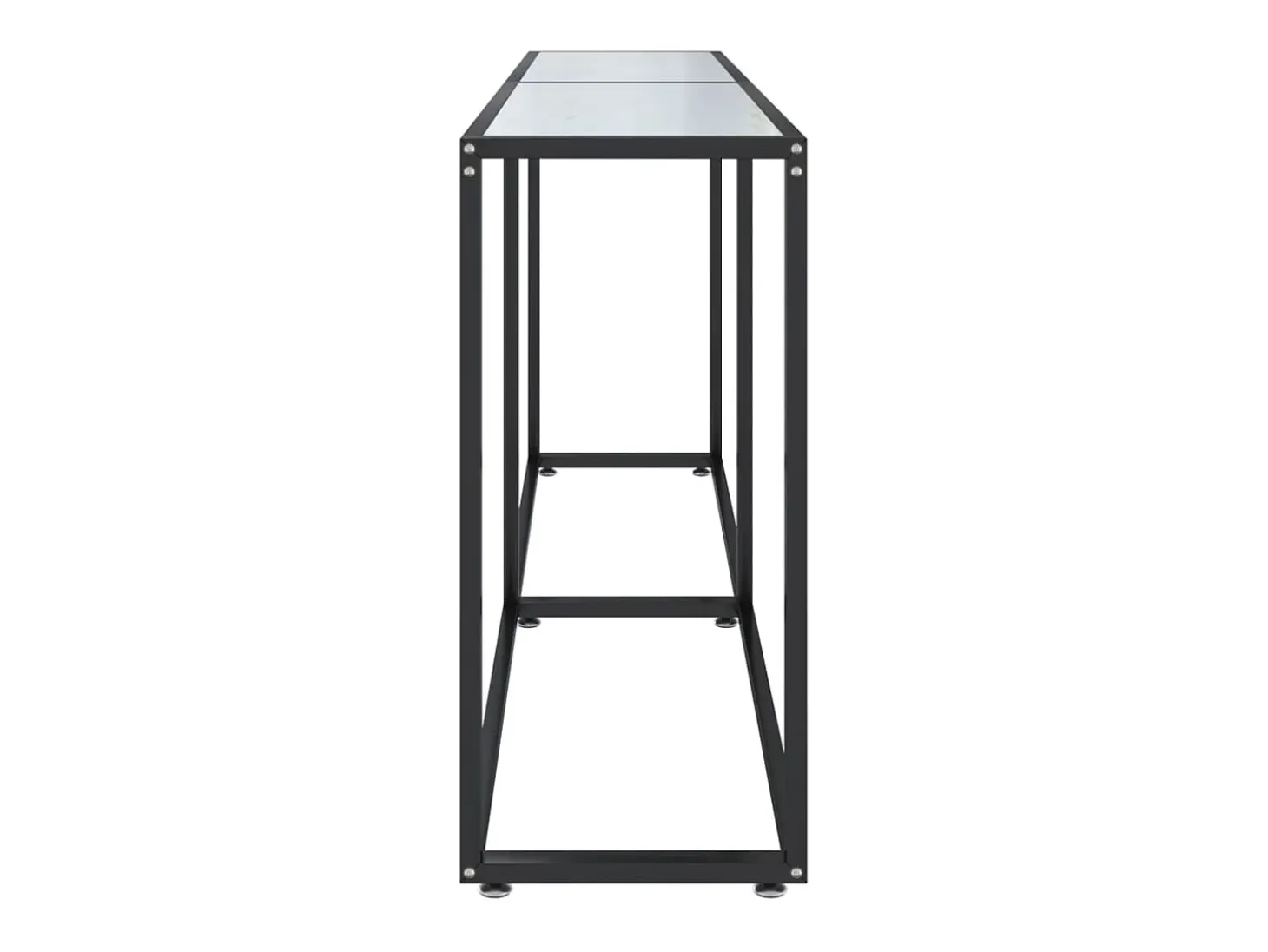 Mesa consola vidrio templado mármol blanco 180x35x75,5 cm