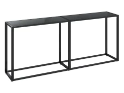 Mesa consola vidrio templado negro 180x35x75,5 cm ES928869