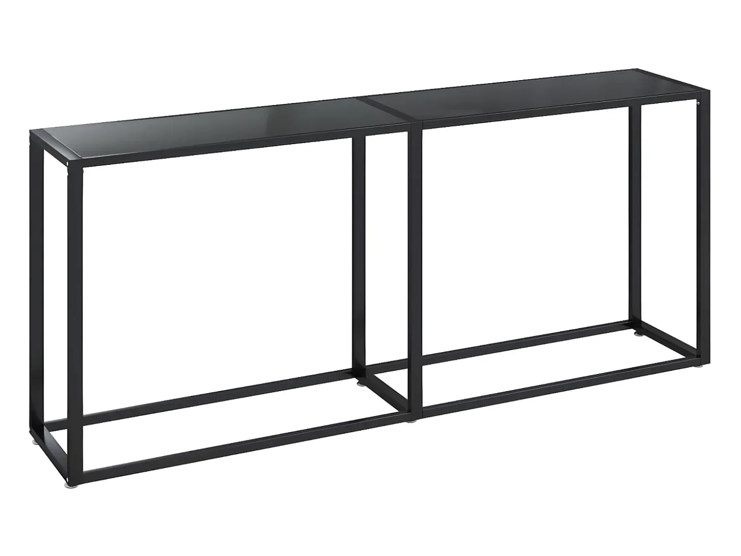 Mesa consola vidrio templado negro 180x35x75,5 cm ES928869