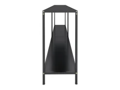 Mesa consola vidrio templado negro 200x35x75,5 cm