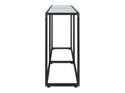 Mesa consola vidrio templado mármol blanco 160x35x75,5 cm