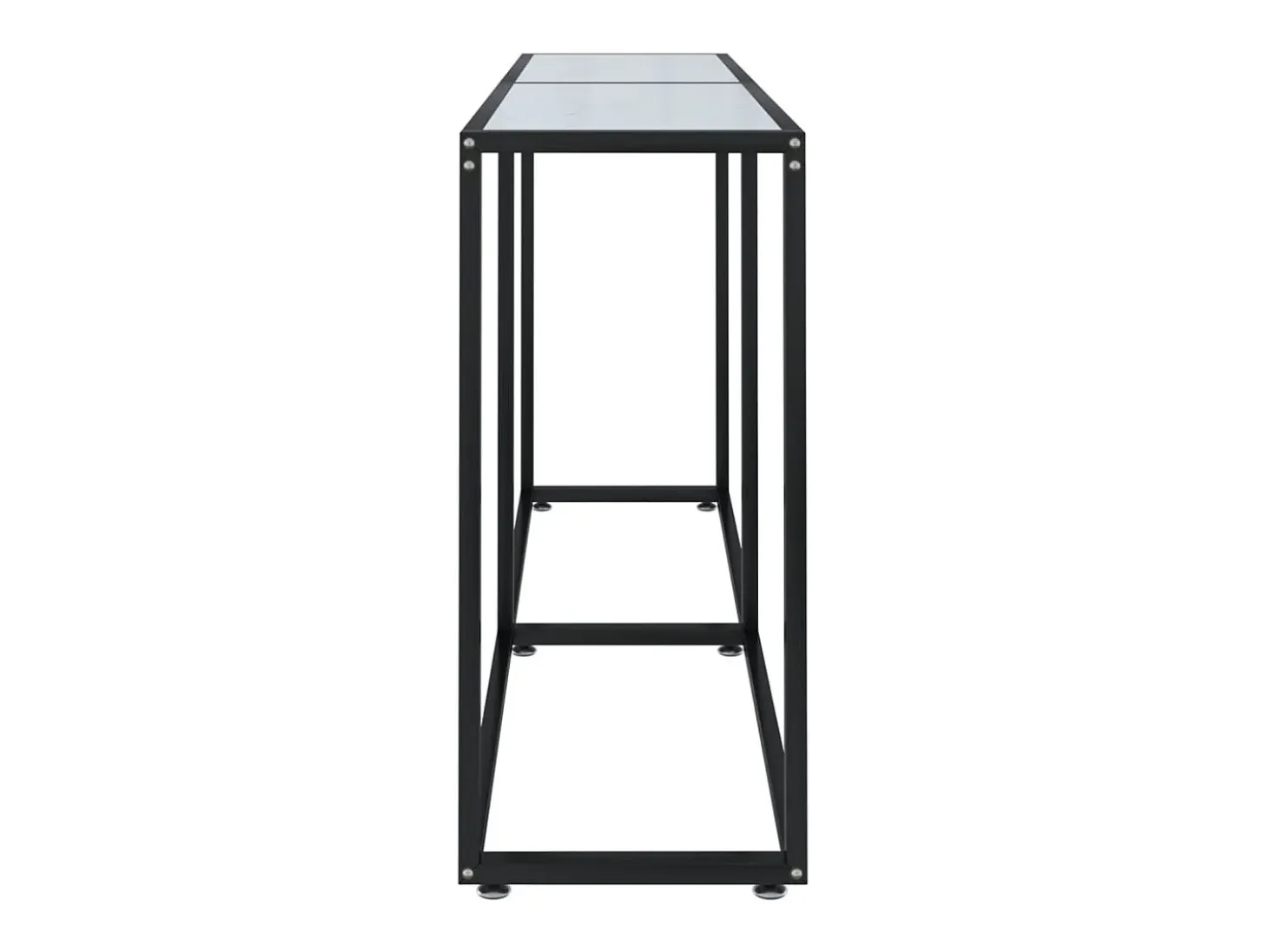 Mesa consola vidrio templado mármol blanco 160x35x75,5 cm