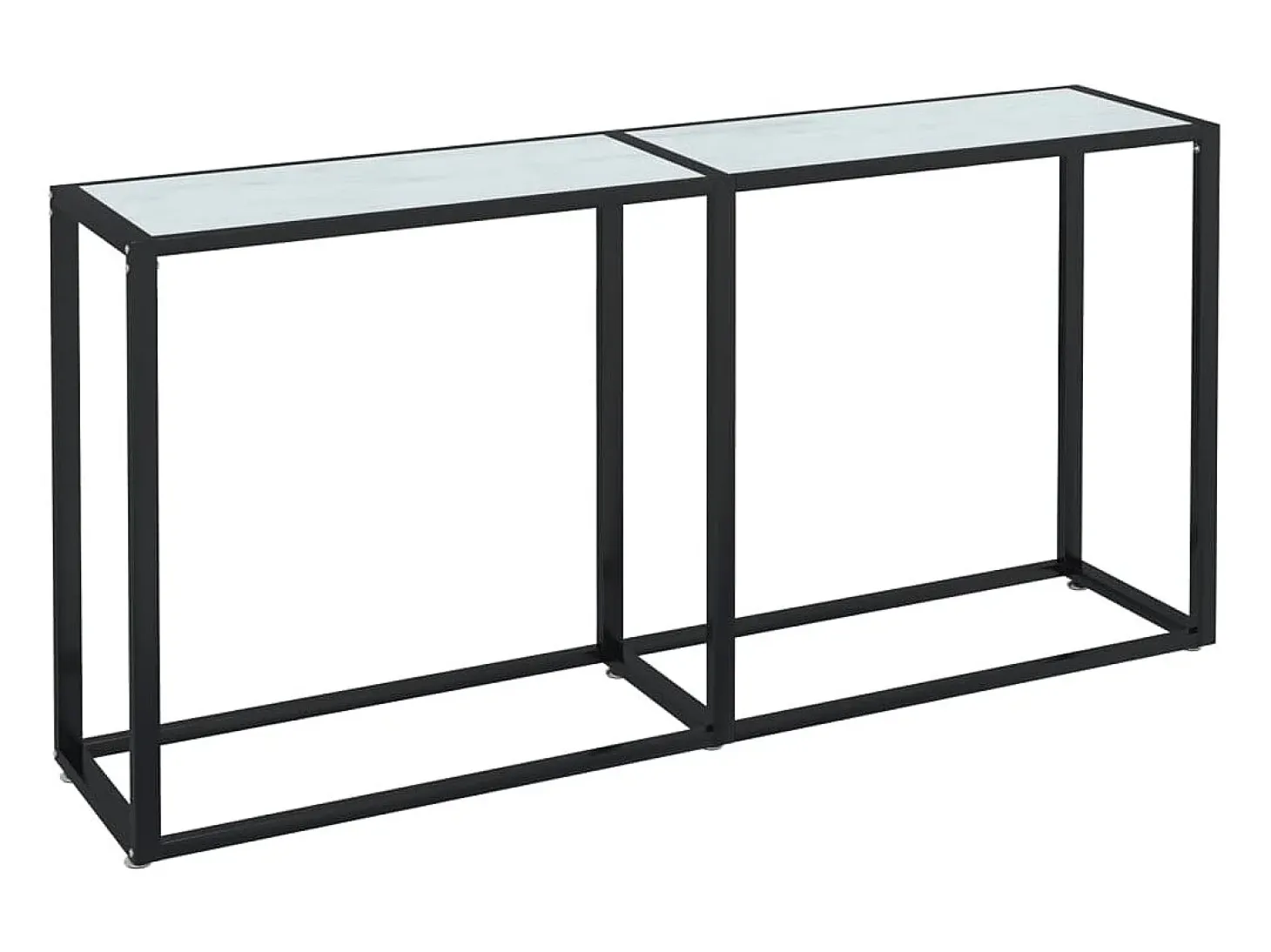 Mesa consola vidrio templado mármol blanco 160x35x75,5 cm