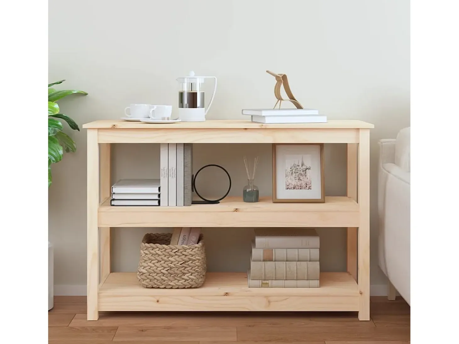 Mesa consola 110x40x74 cm Madera maciza de pino