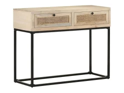 Mesa consola 100x35x76 cm Madera de mango y caña natural