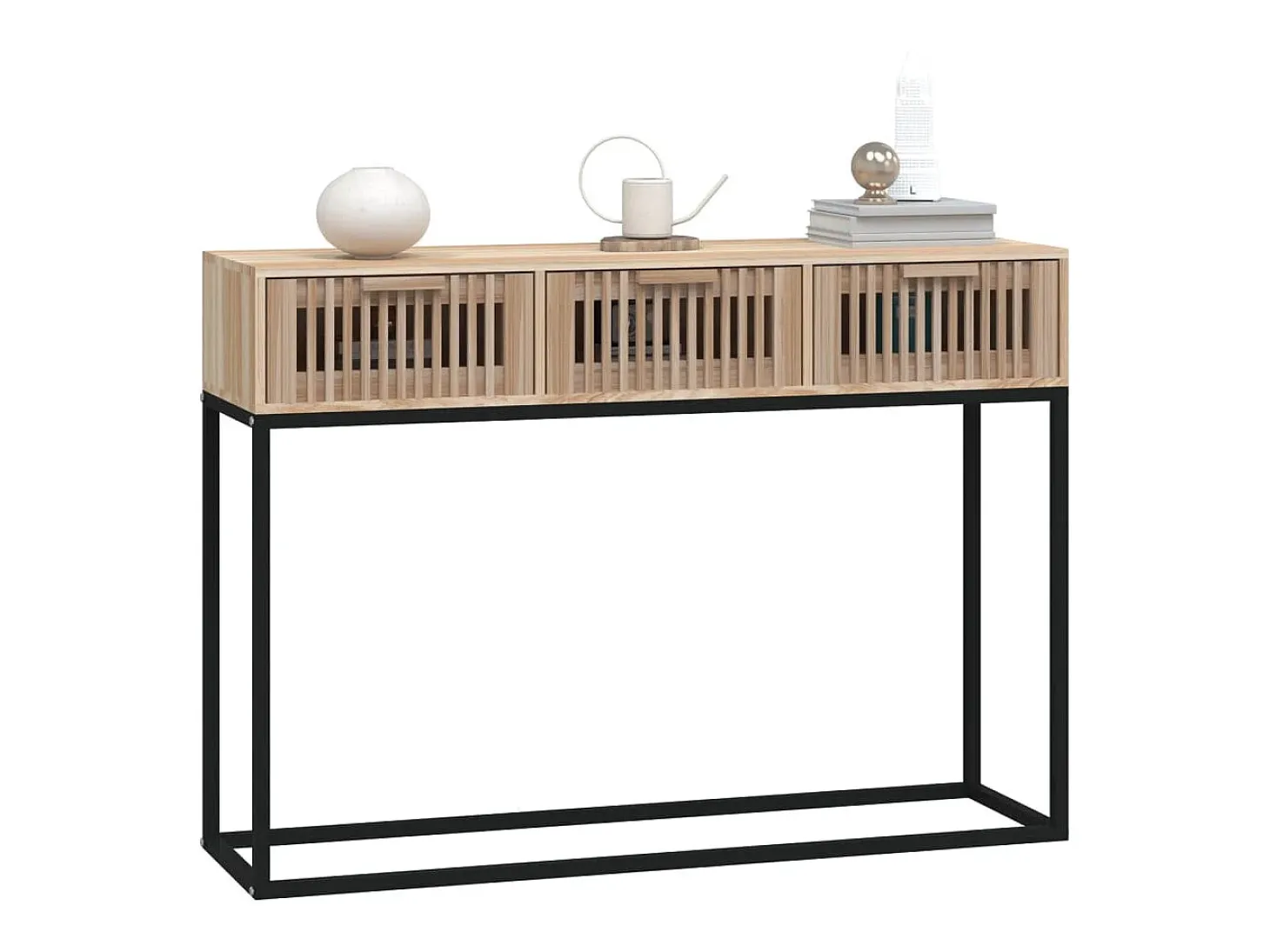 Mesa consola 105x30x75 cm madera contrachapada y hierro