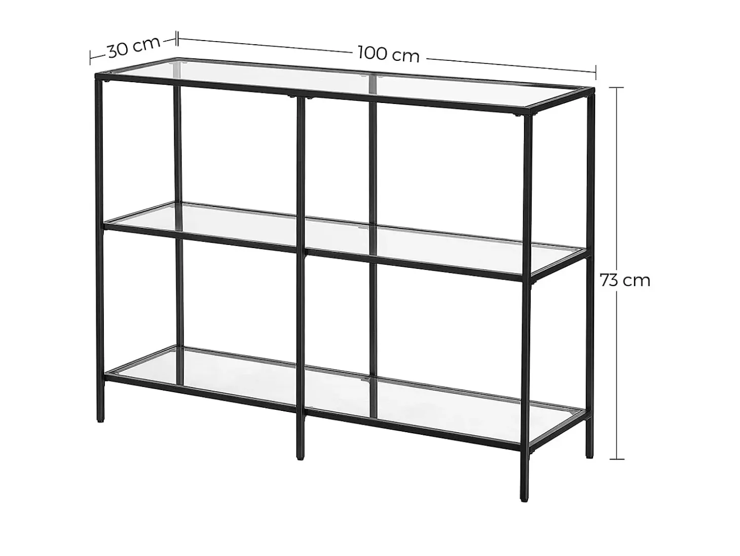 Mesa consola 30x100x73 cm negra