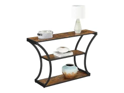 Mesa Consola 120x30x80 cm Negro Vintage Marrón