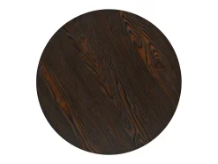 Mesa de bar bistró MDF y acero redonda fresno oscuro 60x75 cm
