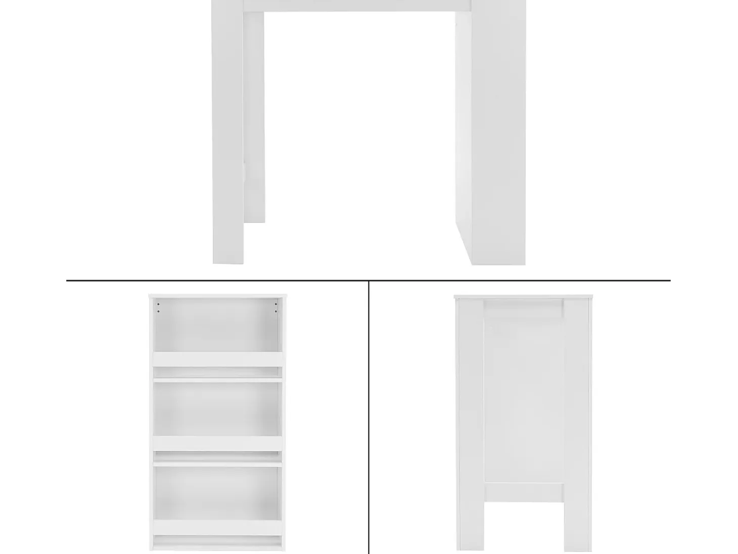 Mesa de bar blanca con estante de almacenaje ML-DESIGN