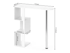 Mesa de bar blanco 113x39.8x111.8 vincent