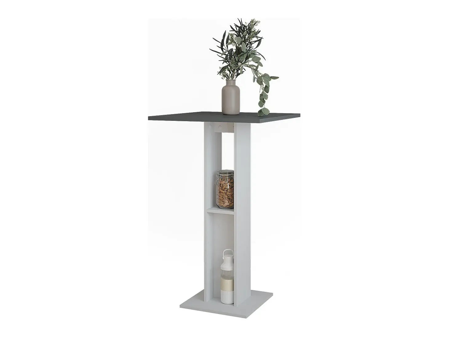 Mesa de bar blanco/antracita 65x65x106 repose