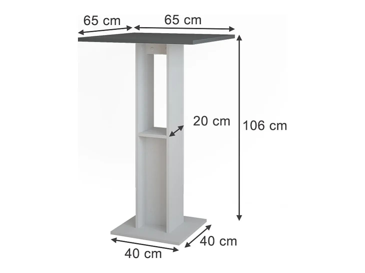 Mesa de bar blanco/antracita 65x65x106 repose
