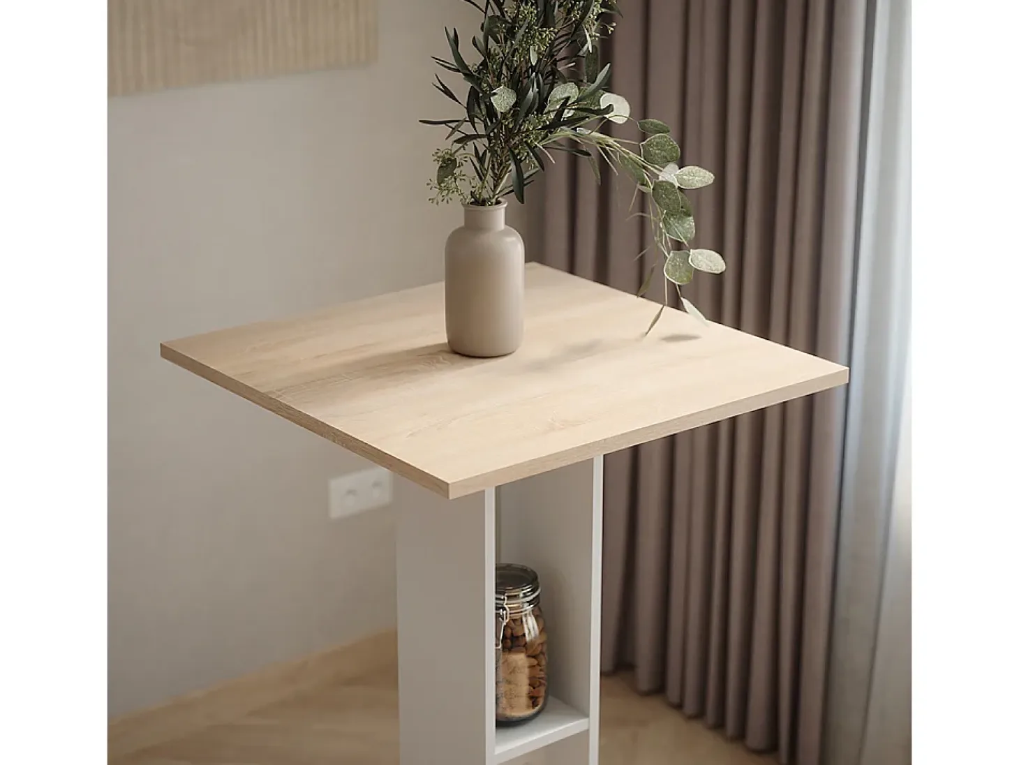 Mesa de bar blanco/sonoma 65x65x106 repose