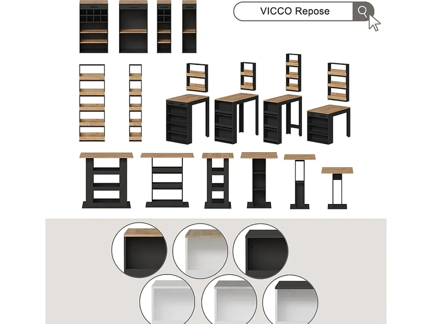 Mesa de bar blanco/sonoma 75x75x106 repose
