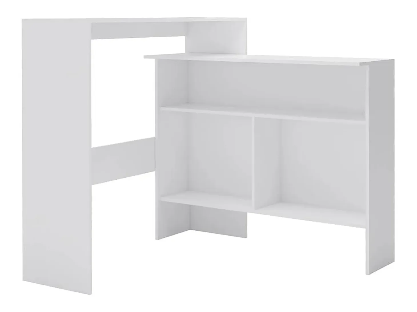 Mesa de bar con 2 tableros blanca 130x40x120 cm