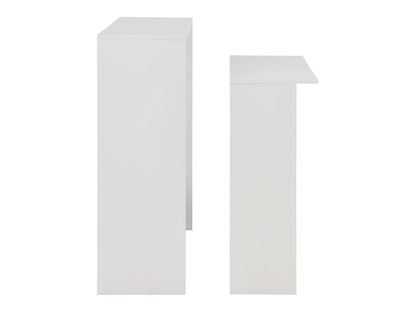 Mesa de bar con 2 tableros blanca 130x40x120 cm