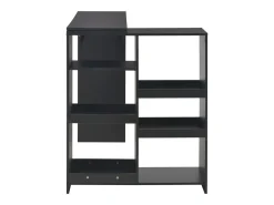 Mesa de bar con estantería móvil negro 138x39x110 cm ES551501