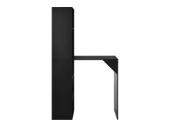 Mesa de bar con estantería alta negra 115x59x200 cm