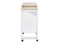 Mesa de bar extensible moderna - 118-180 x 50 x 94,6 cm - con 4 puertas - para comedor - MDF - blanco